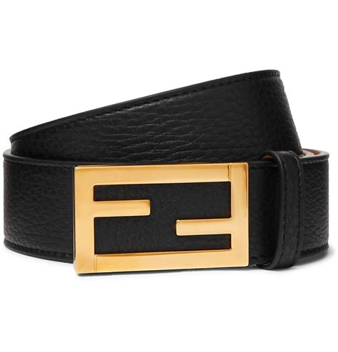 fendi black leather belt single loop belt|Fendi.